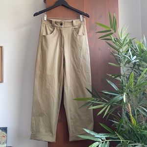 High Waisted Utility Pant in Beige